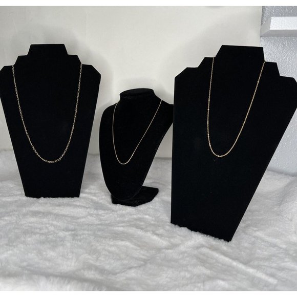 Lot of 3 Necklaces Gold Tone Chains - Picture 2 of 16